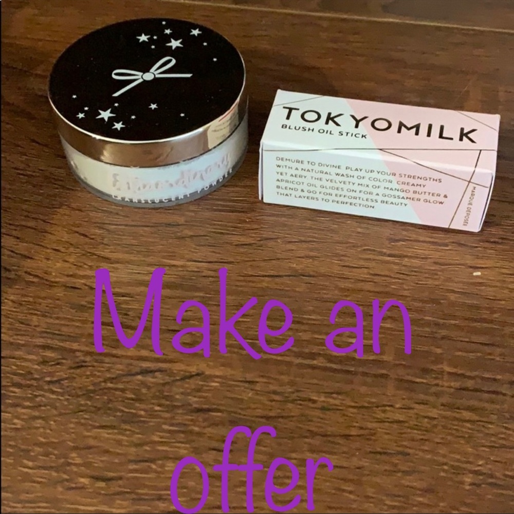 Translucent powder and blush oil stick